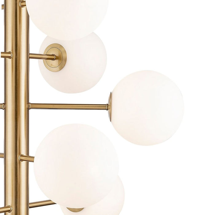 Artcraft Aurelia 12 Light Down Chandelier, Brass/Clear
