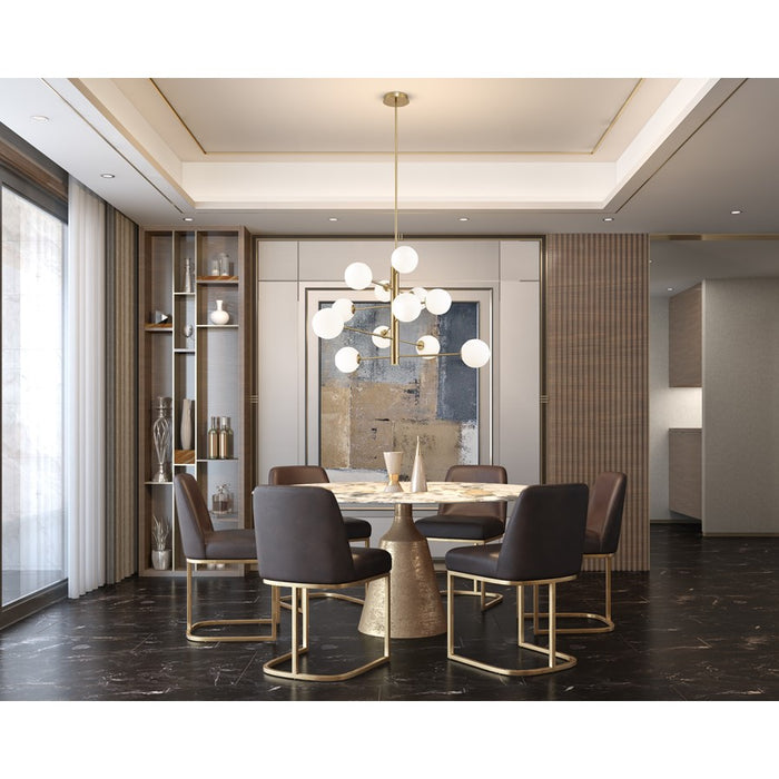 Artcraft Aurelia 12 Light Down Chandelier, Brass/Clear