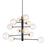 Artcraft Aurelia 12 Light Down Chandelier, Black/Brushed Brass/White