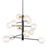 Artcraft Aurelia 12 Light Down Chandelier, Black/Brushed Brass/White