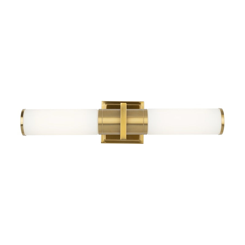 Artcraft Positano 2 Light Bathroom Vanity, Brushed Brass/White