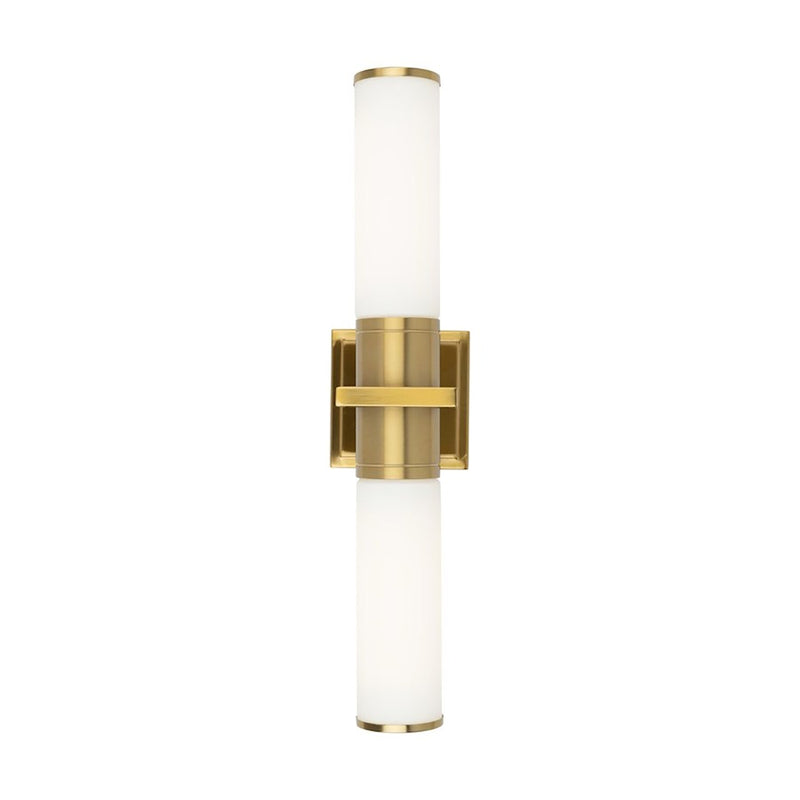 Artcraft Positano 2 Light Bathroom Vanity, Brushed Brass/White