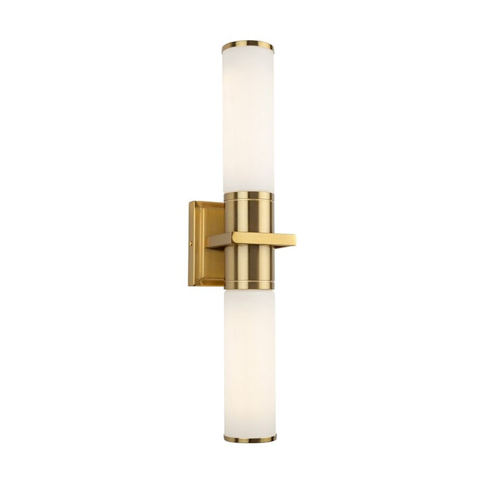 Artcraft Positano 2 Light Bathroom Vanity, Brushed Brass/White