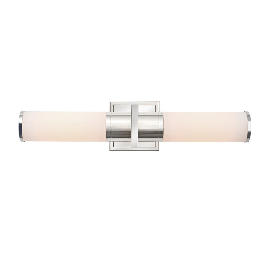 Artcraft Positano 2 Light 21" Bathroom Vanity, Polished Nickel/White