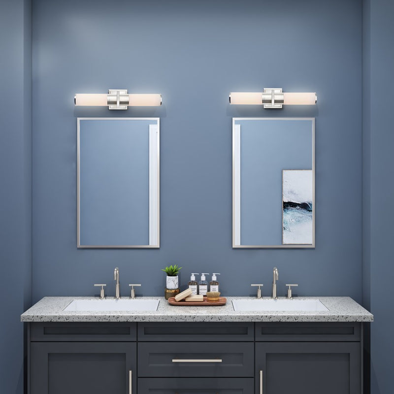 Artcraft Positano 2 Light 21" Bathroom Vanity, Polished Nickel/White