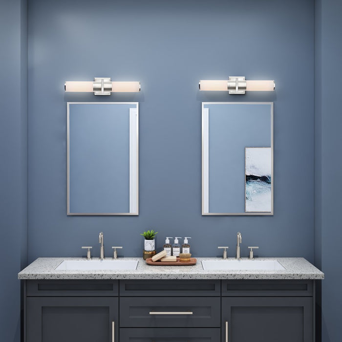 Artcraft Positano 2 Light 21" Bathroom Vanity, Polished Nickel/White