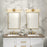 Artcraft Positano 2 Light Bathroom Vanity, Satin Brass/Clear Ribbed