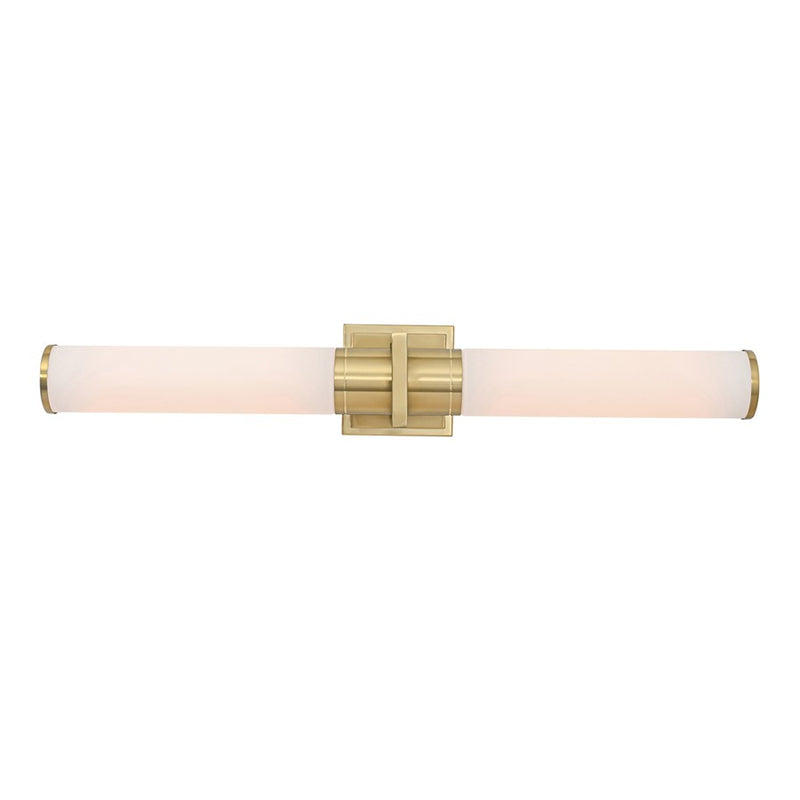 Artcraft Positano 2 Light Bathroom Vanity, Satin Brass/White