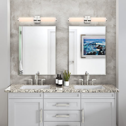 Artcraft Positano 2 Light 29" Bathroom Vanity, Polished Nickel/White