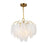Artcraft Alessia 4 Light Chandelier, Brushed Brass/White
