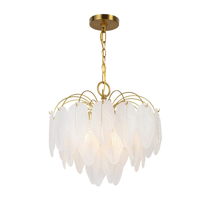 Artcraft Alessia 4 Light Chandelier, Brushed Brass/White