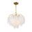 Artcraft Alessia 4 Light Chandelier, Brushed Brass/White
