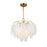 Artcraft Alessia 4 Light Chandelier, Brushed Brass/White - AC11780BR