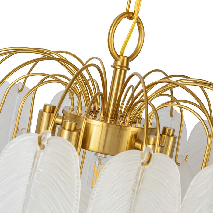 Artcraft Alessia 4 Light Chandelier, Brushed Brass/White