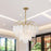 Artcraft Alessia 10 Light Chandelier, Brushed Brass/White