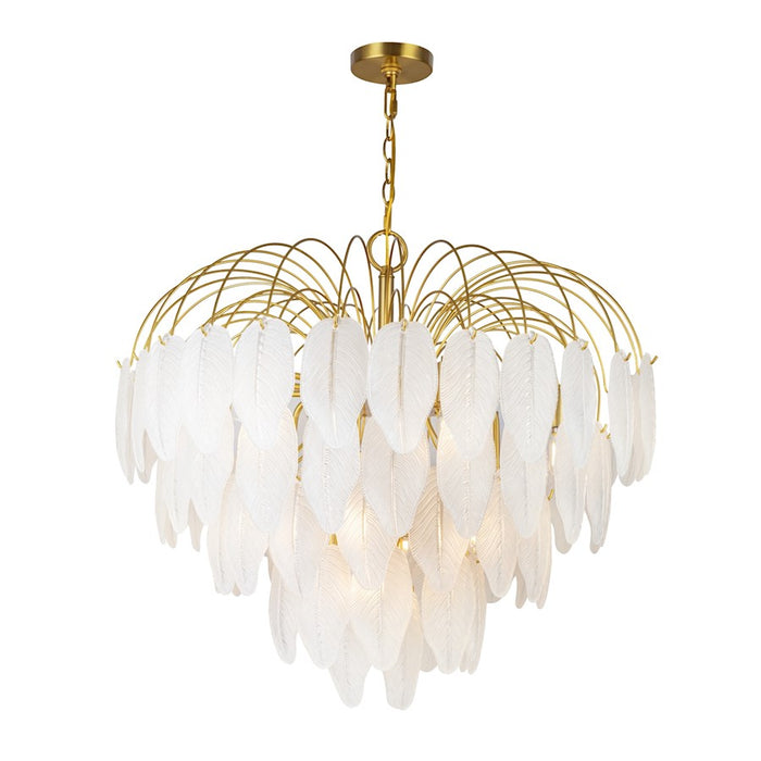 Artcraft Alessia 19 Light Chandelier, Brushed Brass/White - AC11782BR