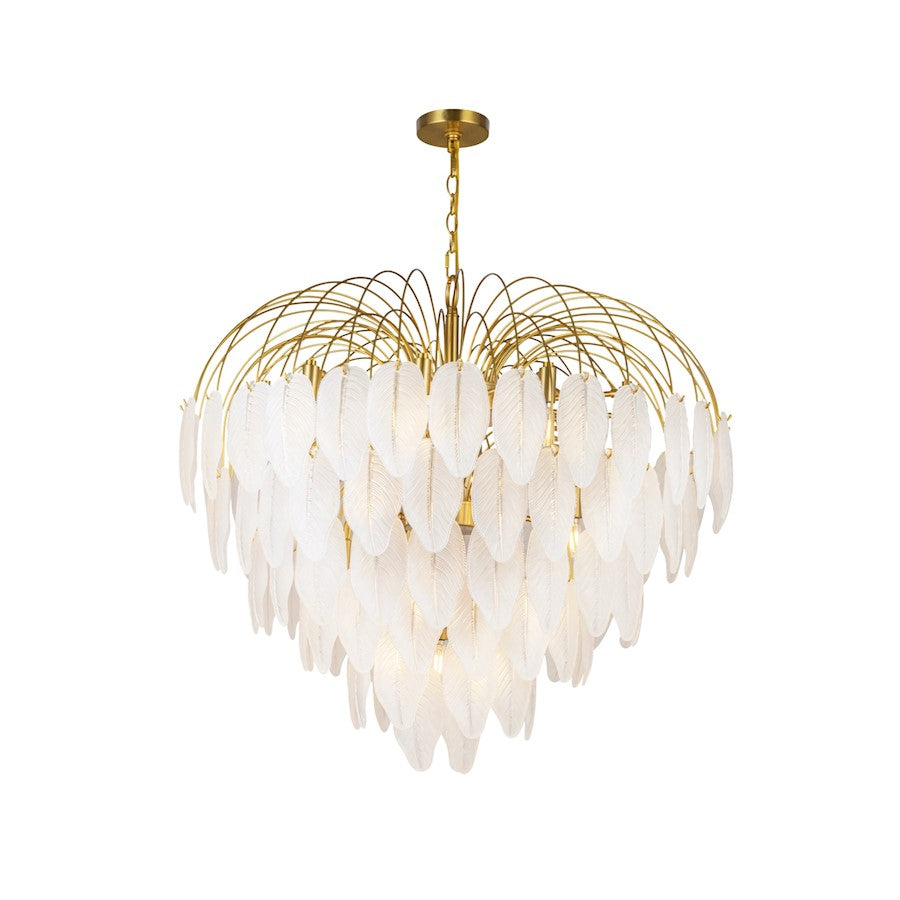 Artcraft Alessia 24 Light Chandelier, Brushed Brass/White - AC11783BR