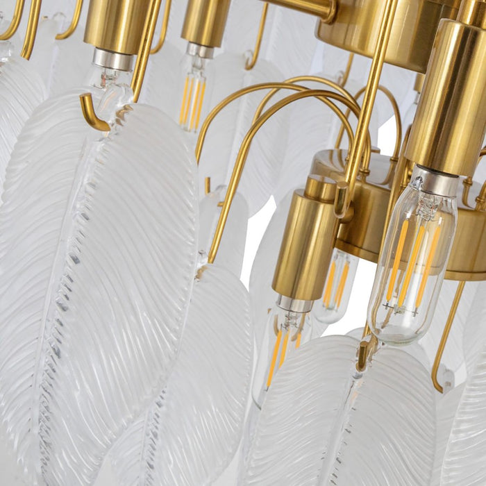 Artcraft Alessia 24 Light Chandelier, Brushed Brass/White