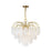 Artcraft Alessia 24 Light Chandelier, Brushed Brass/White