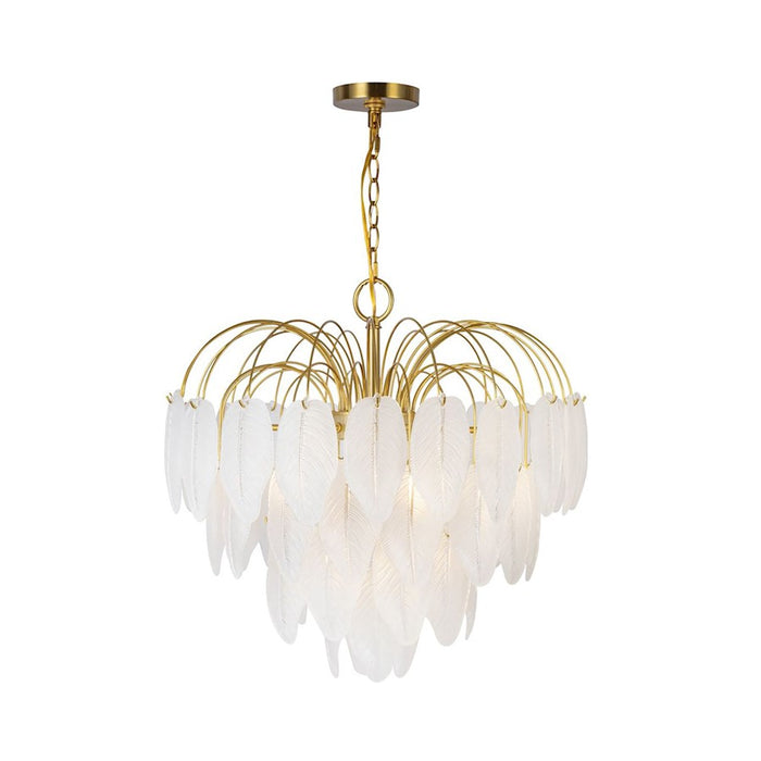 Artcraft Alessia 24 Light Chandelier, Brushed Brass/White