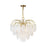 Artcraft Alessia 24 Light Chandelier, Brushed Brass/White