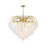 Artcraft Alessia 24 Light Chandelier, Brushed Brass/White