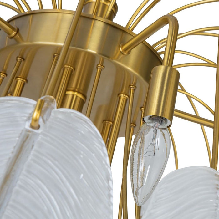 Artcraft Alessia 21 Light Chandelier, Brushed Brass/White