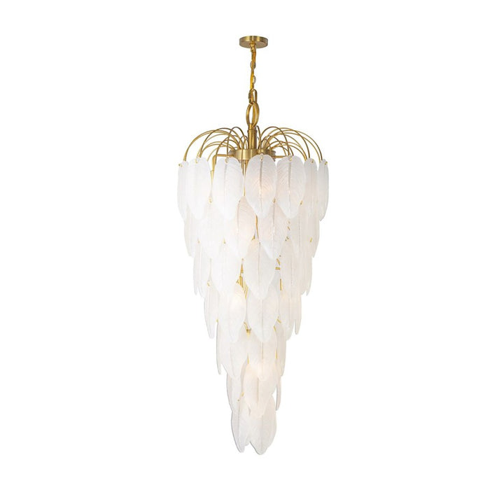 Artcraft Alessia 21 Light Chandelier, Brushed Brass/White