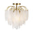 Artcraft Alessia 4 Light Semi-Flush Mount, Brushed Brass/White