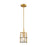 Artcraft Burford 1 Light Down Pendant, Brass/Black/Clear - AC11810BB