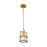 Artcraft Burford 1 Light Down Pendant, Brass/Black/Clear