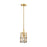 Artcraft Burford 1 Light Down Pendant, Brass/Black/Clear