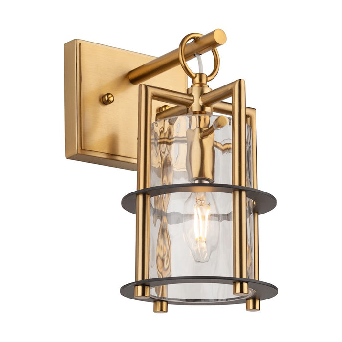 Artcraft Burford 1 Light Wall Sconce, Brass/Black/Clear - AC11811BB