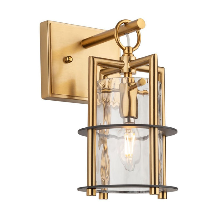 Artcraft Burford 1 Light Wall Sconce, Brass/Black/Clear