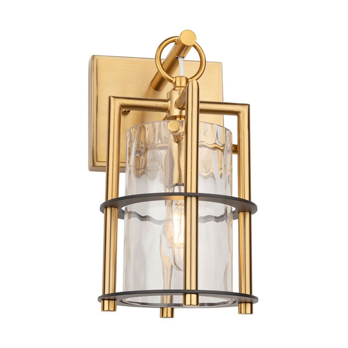 Artcraft Burford 1 Light Wall Sconce, Brass/Black/Clear