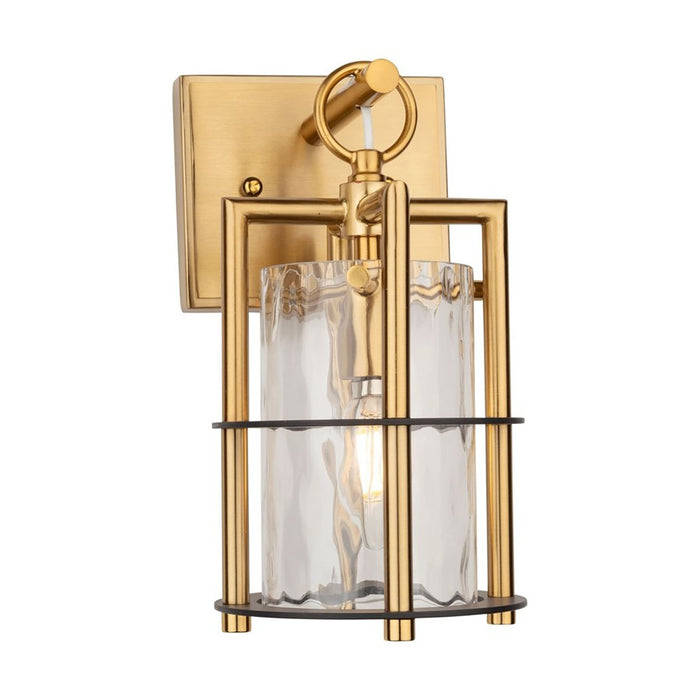 Artcraft Burford 1 Light Wall Sconce, Brass/Black/Clear