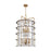 Artcraft Burford 12 Light Down Chandelier, Brass/Black/Clear