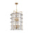 Artcraft Burford 12 Light Down Chandelier, Brass/Black/Clear