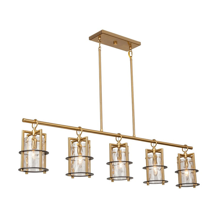 Artcraft Burford 5 Light Island Light, Brass/Black/Clear - AC11815BB