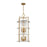 Artcraft Burford 8 Light Down Chandelier, Brass/Black/Clear