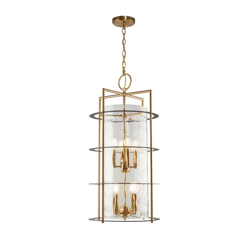 Artcraft Burford 8 Light Down Chandelier, Brass/Black/Clear