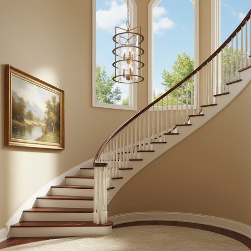 Artcraft Burford 8 Light Down Chandelier, Brass/Black/Clear