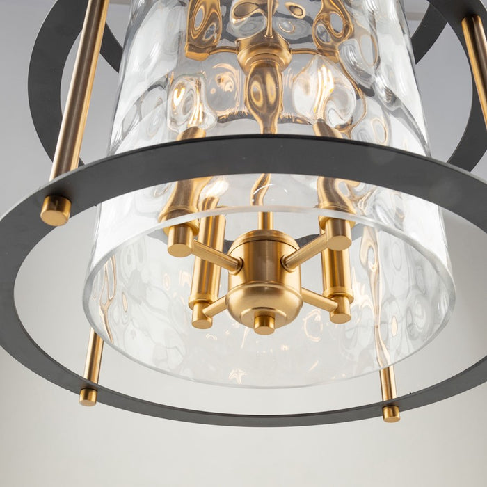 Artcraft Burford 8 Light Down Chandelier, Brass/Black/Clear