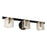 Artcraft Salinas 3-Light Vanity Light, Black And Brass/Clear