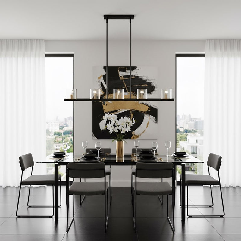 Artcraft Salinas 5-Light Island Light, Black And Brass