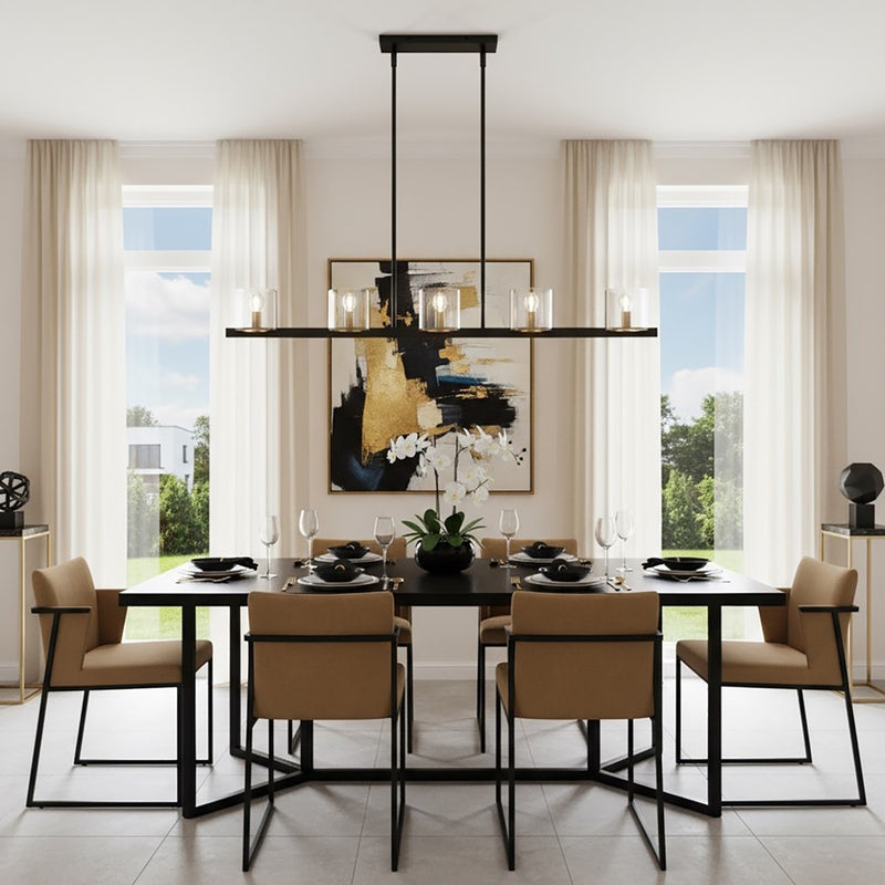 Artcraft Salinas 5-Light Island Light, Black And Brass