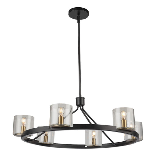 Artcraft Salinas 6-Light Chandelier, Black And Brass