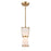 Artcraft Layla 1 Light Pendant, Brushed Brass/White