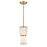 Artcraft Layla 1 Light Pendant, Brushed Brass/White