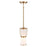 Artcraft Layla 1 Light Pendant, Brushed Brass/White